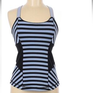 Lululemon Athletica Blue and Black Striped One Piece